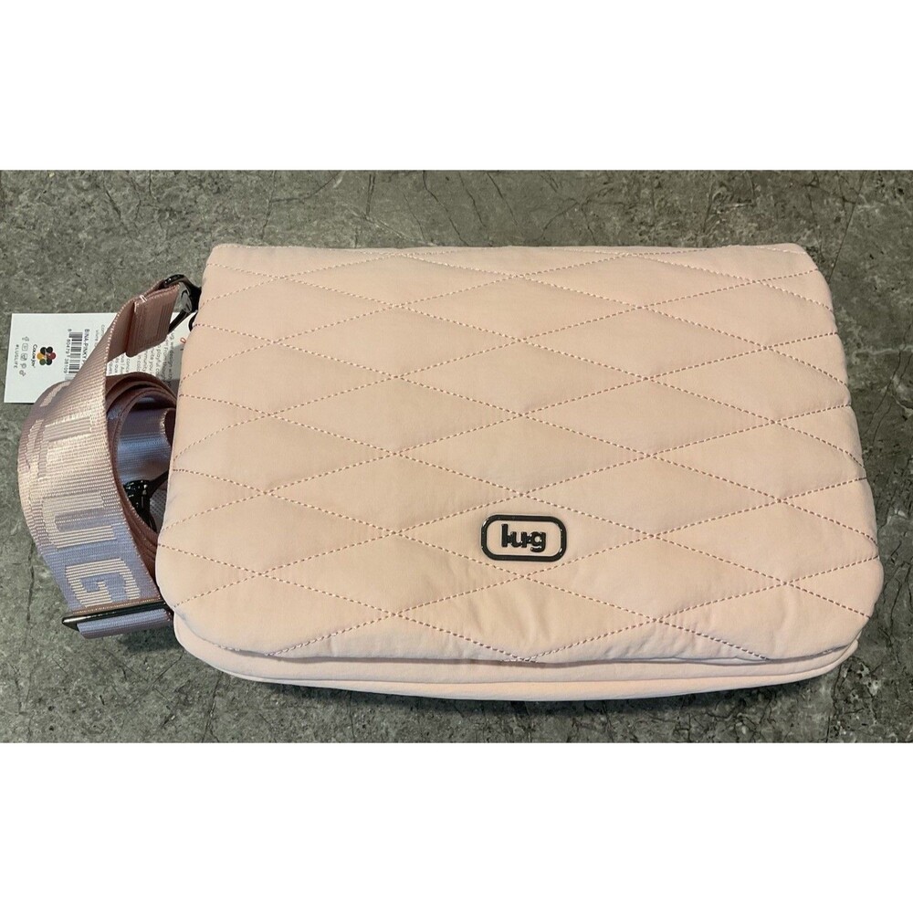 NWT Lug Cloud Go Bina Crossbody Bag With Webbed Logo Strap Pinky Promise
